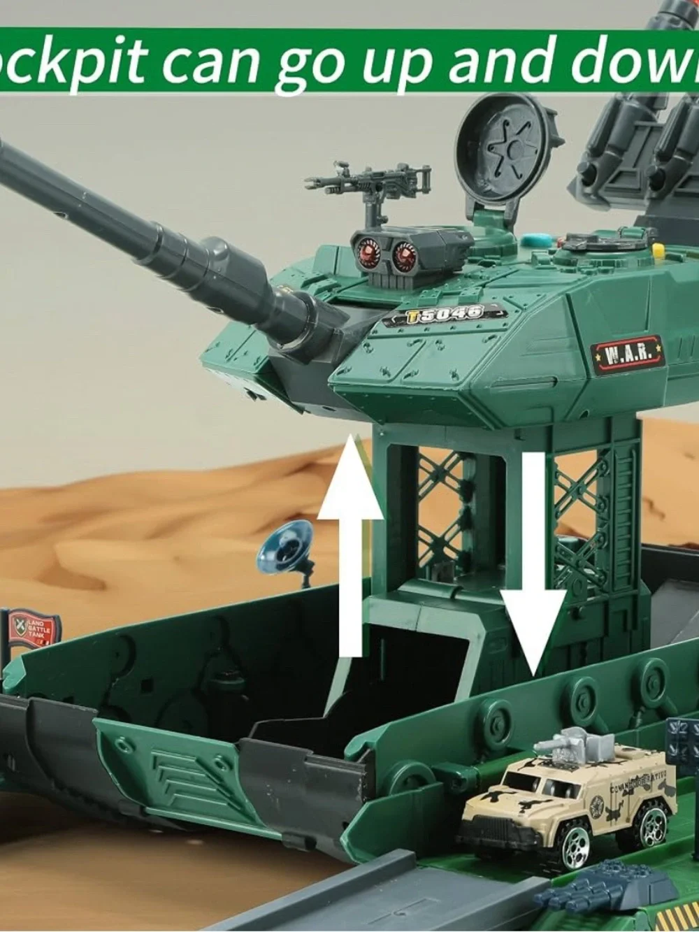 Military Vehicles Sets, Battle Tank Toy 4 Pack Sounds Lights